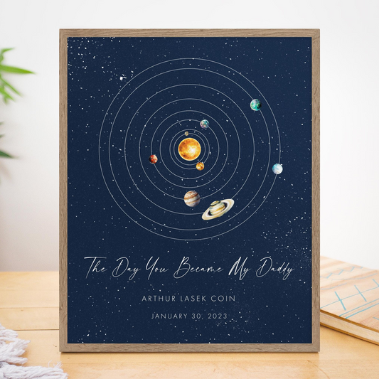 a card with a solar system on it