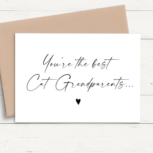 a card with the words you're the best cat grandparents on it