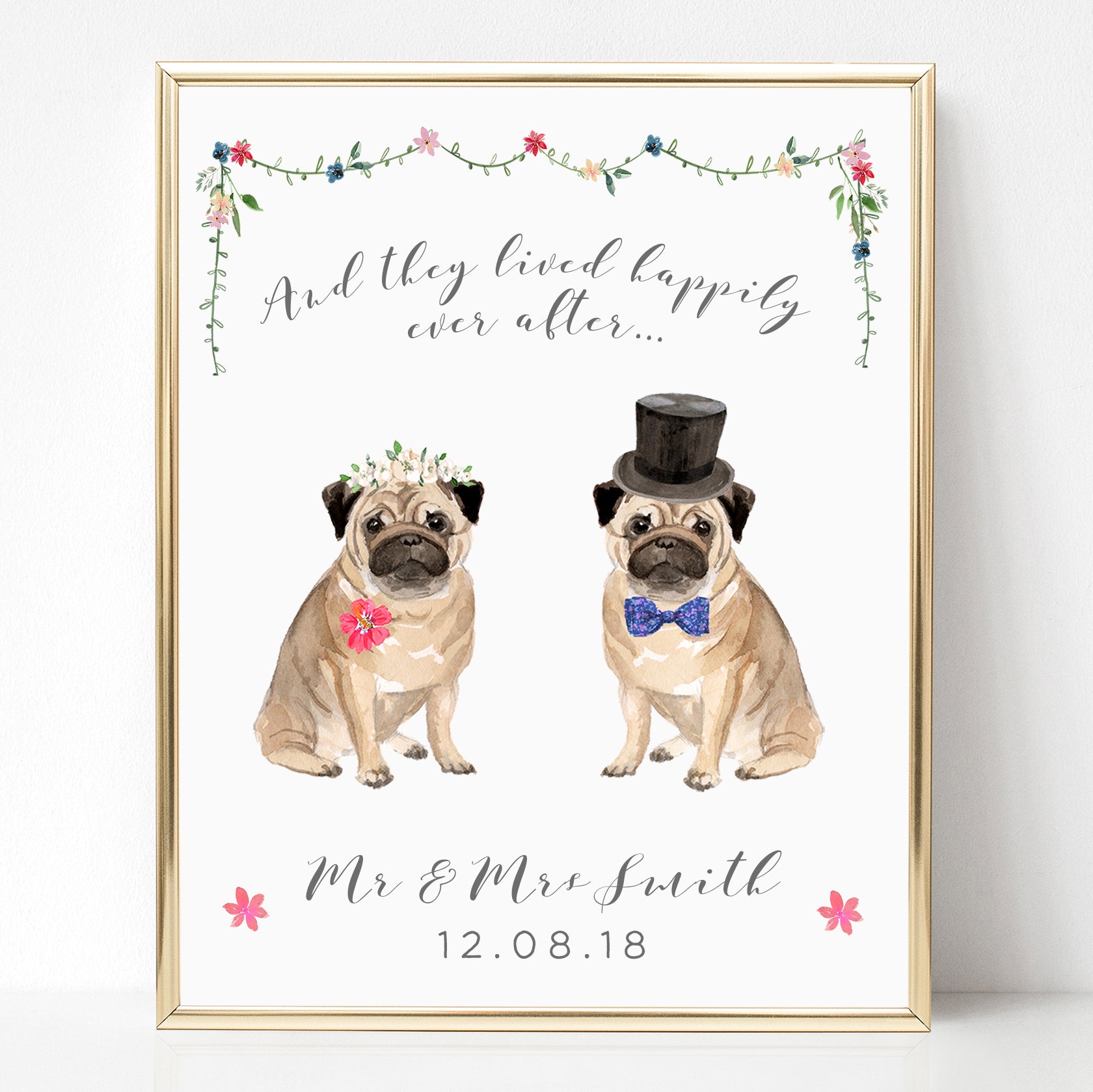 Personalised pug outlet gifts