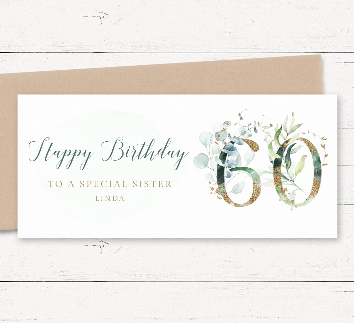 60th Birthday Money Gift Envelopes Women, Personalised with Name