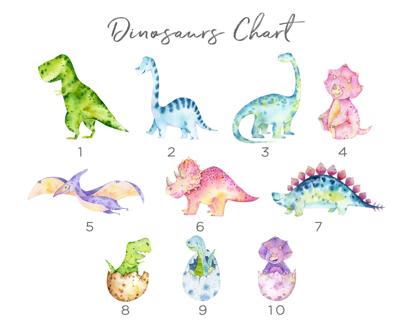 Unique Family Wall Art Personalised, Cute Dinosaurs Design