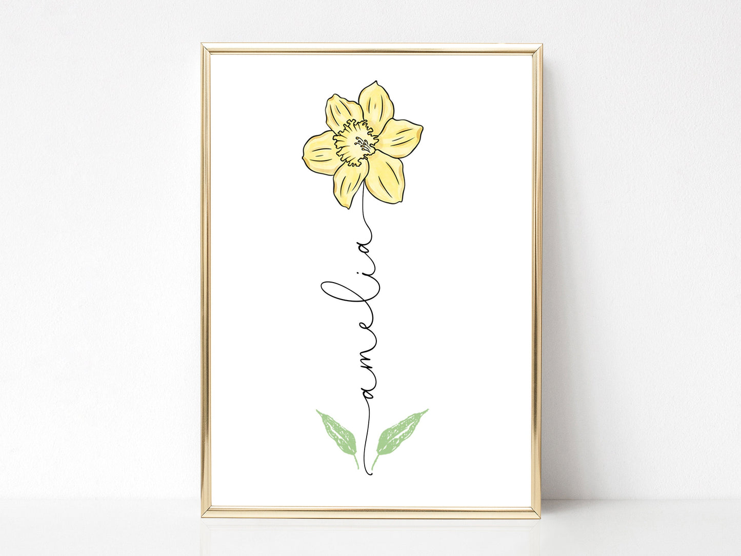 August Birth Month Flower Print, Personalised Birthday Present