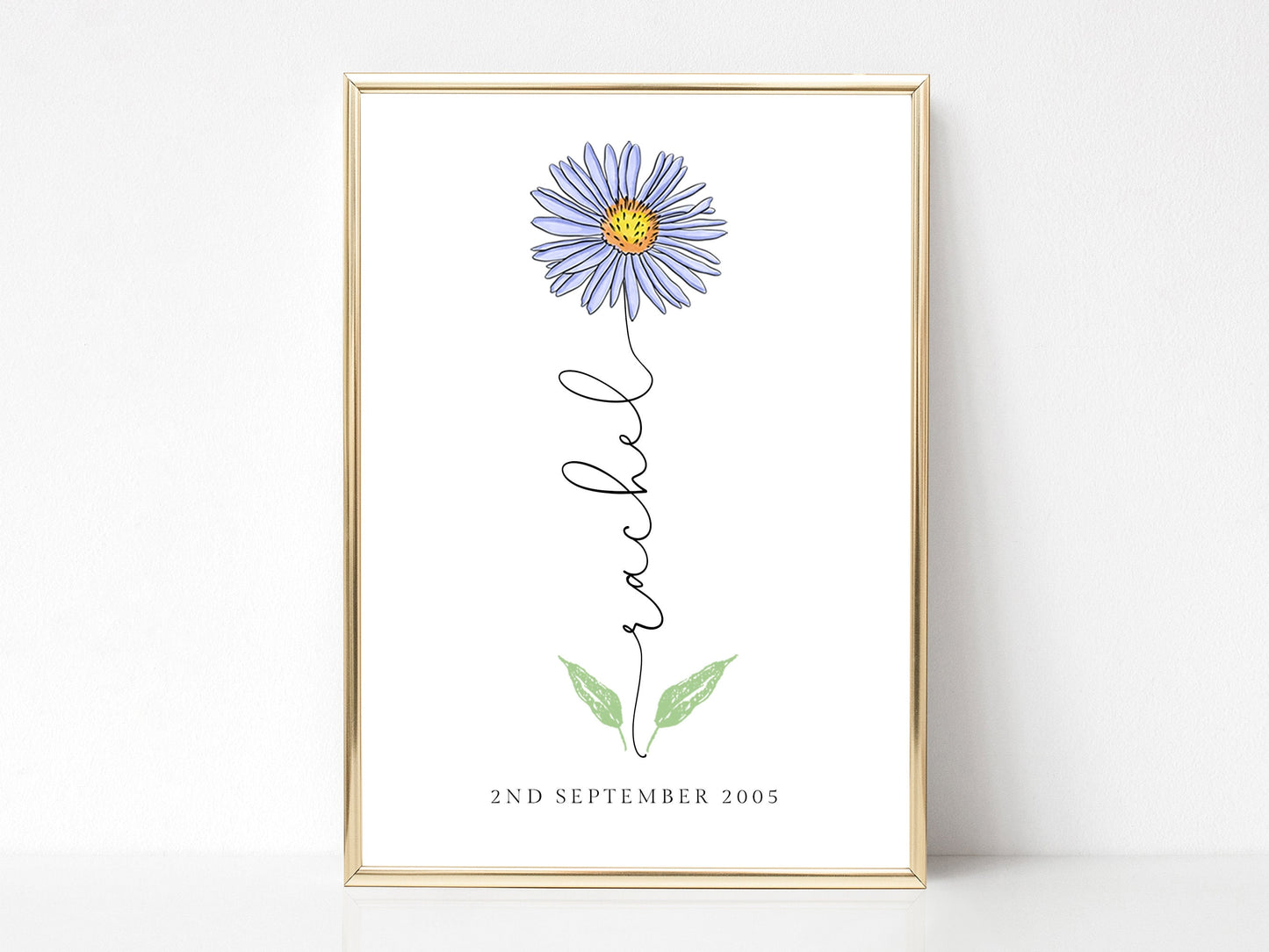 April Birth Flower Pictures Personalised, Birthday Gift for Her