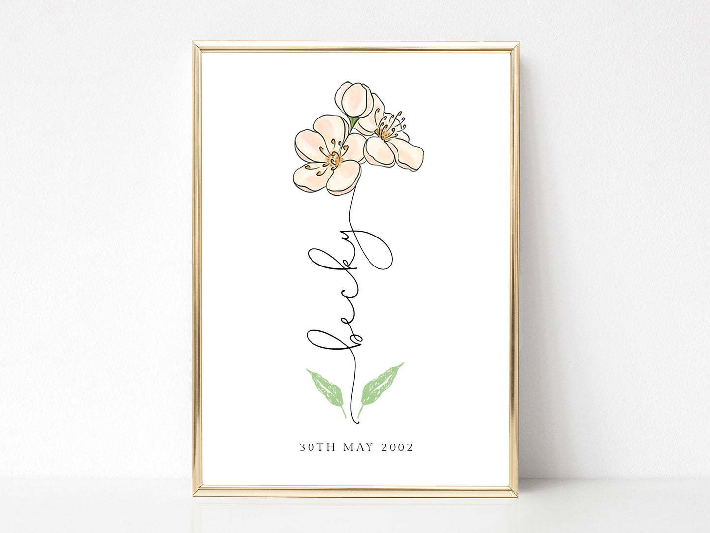 July Birth Flowers by Month Pictures, Personalised with Name