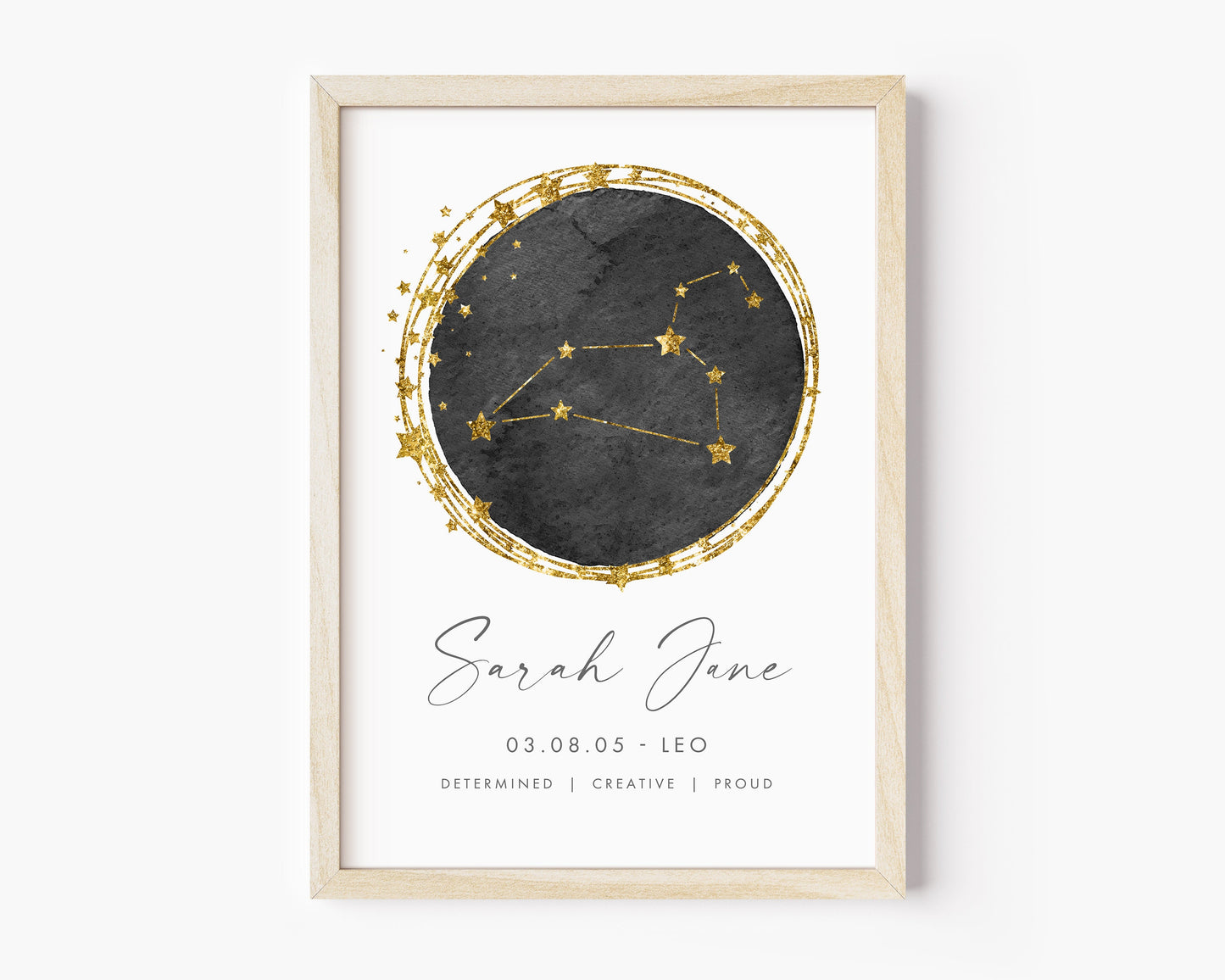 Sagittarius Gifts for Women Friend, Personalised Zodiac Sign Art