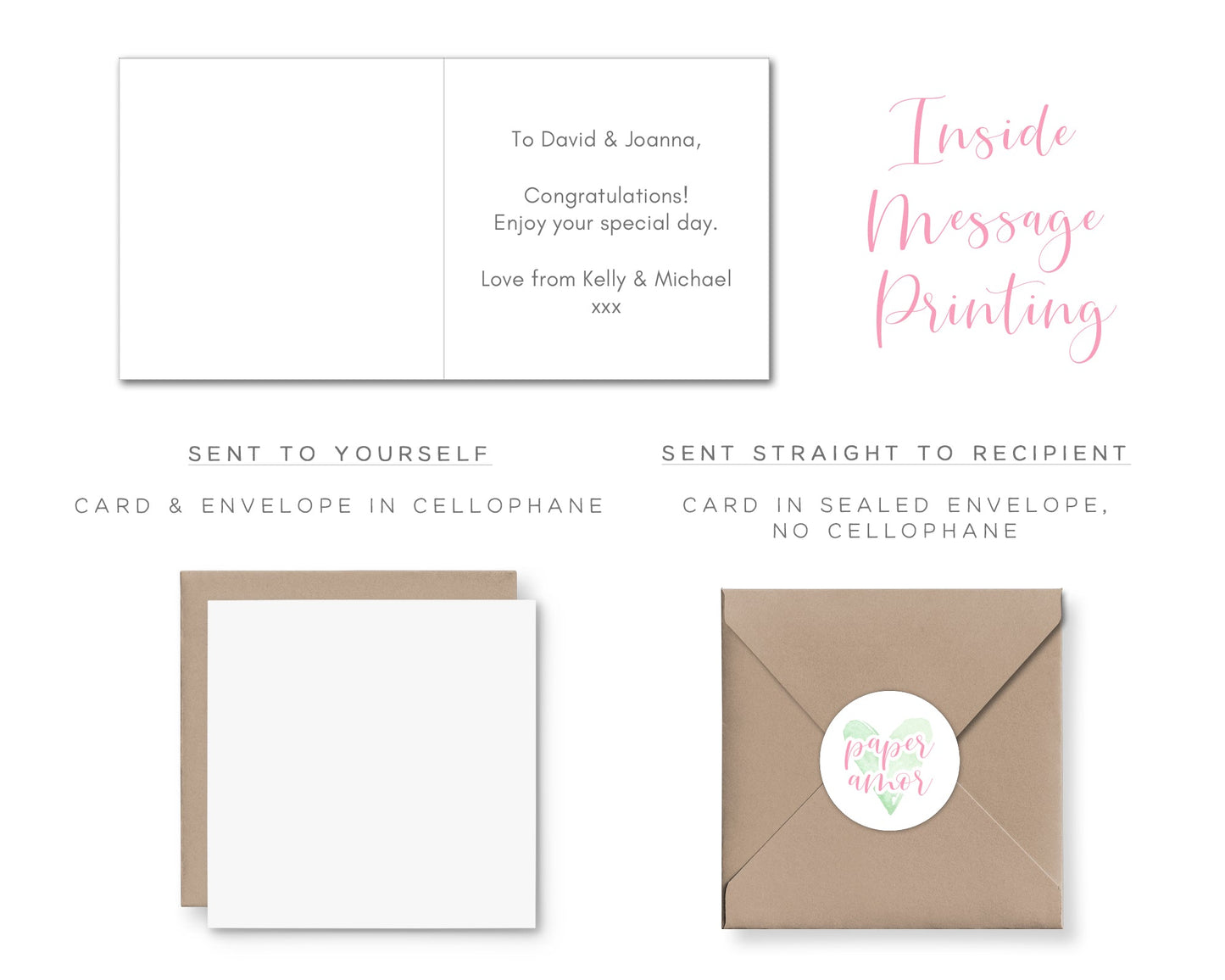 Pretty Wedding Cards Friends Personalised, Wine and Rings Design