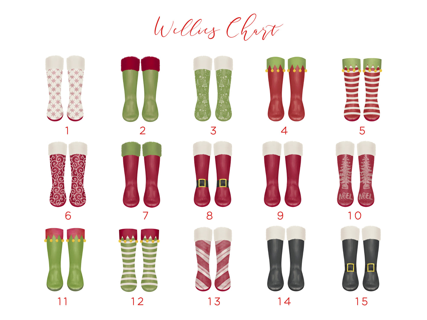 Christmas Cards Wellington Boots, Personalised