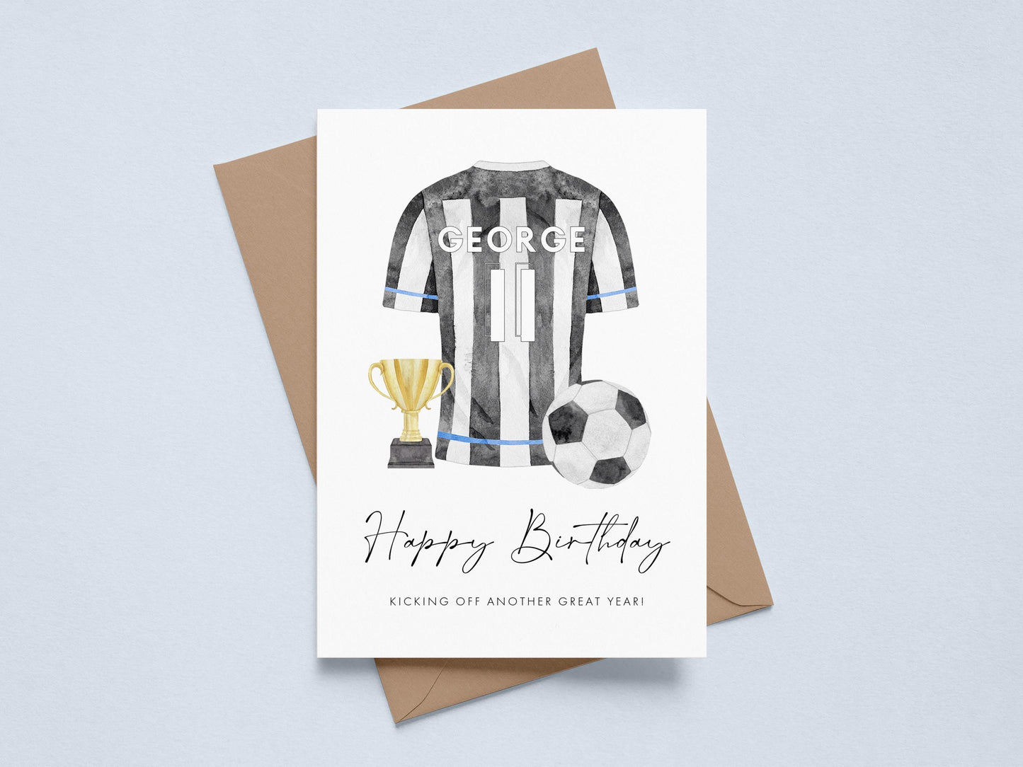 Personalised Arsenal Football Birthday Card 12 Year Old Boy, Red & White Shirt
