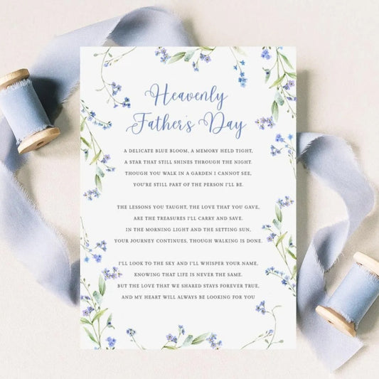 a card with a floral design and a heartfelt message for Father's Day.
