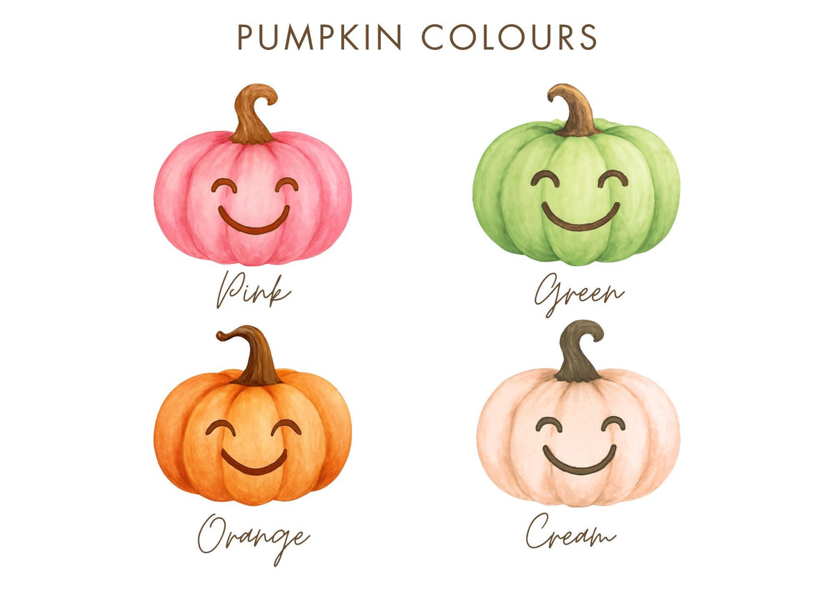 Cute Halloween Pumpkin Family Print Personalised, Unframed