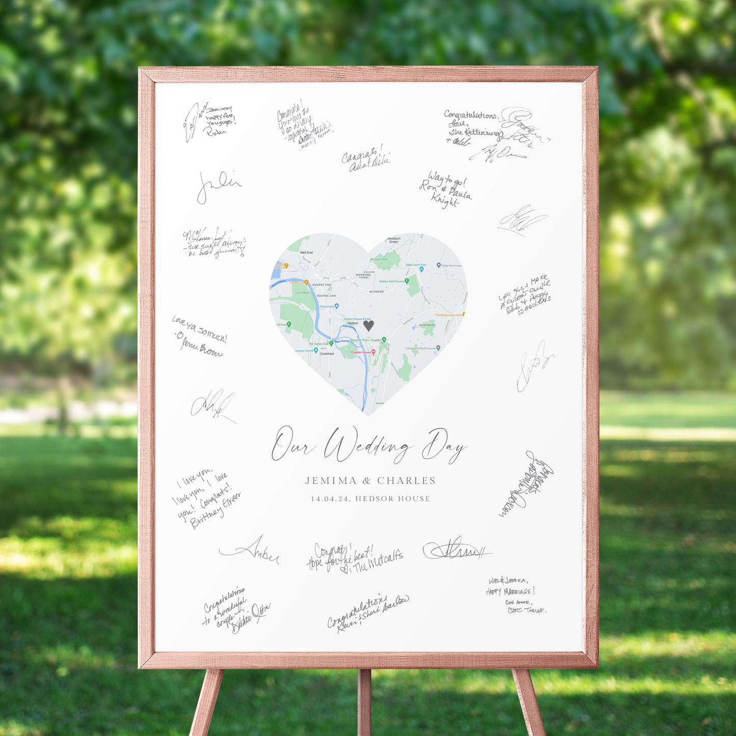 heart city map wedding guest book sign personalised with locationsof your choice matte smooth white paperstock