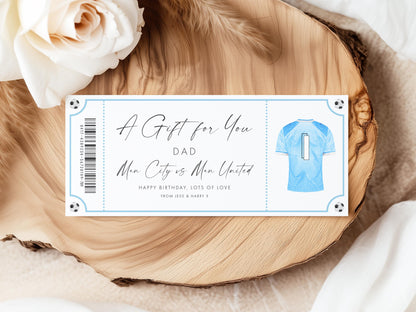 Custom Surprise Football Ticket Everton, Blue Shirt Design