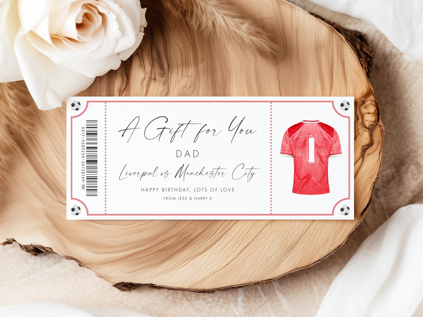 Custom Surprise Football Ticket Everton, Blue Shirt Design