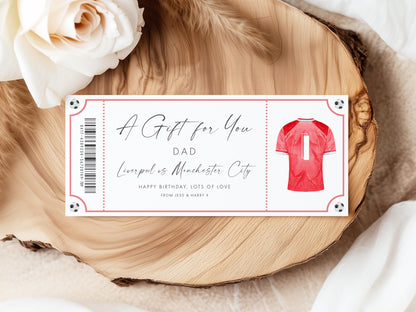 Custom Surprise Football Ticket Everton, Blue Shirt Design