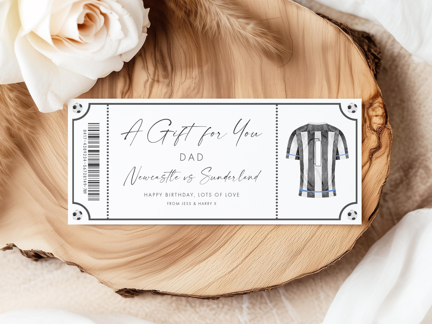 Custom Surprise Football Ticket Everton, Blue Shirt Design