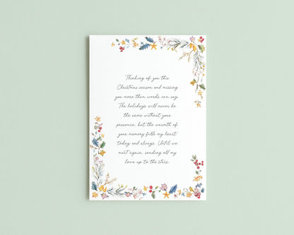 Personalised Christmas Grave Card Husband, 12 x 16.5cm With Holder Stake