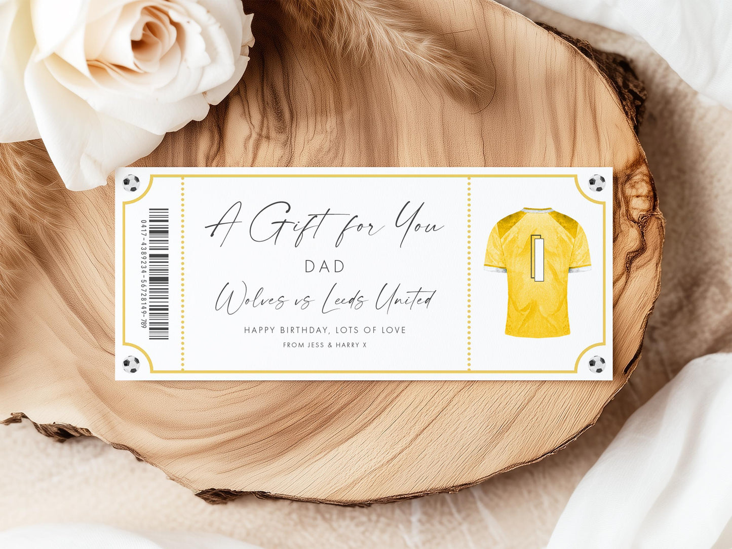 Custom Surprise Football Ticket Everton, Blue Shirt Design