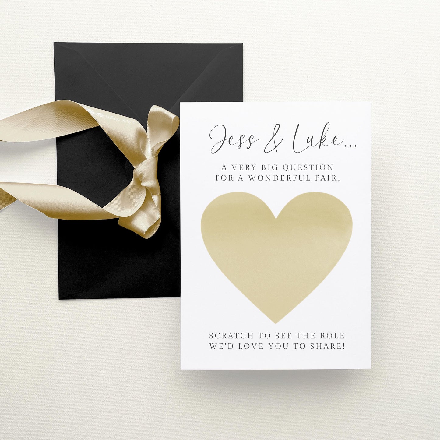 Will You Be My Godparents Scratch Card Personalised, Gold Heart