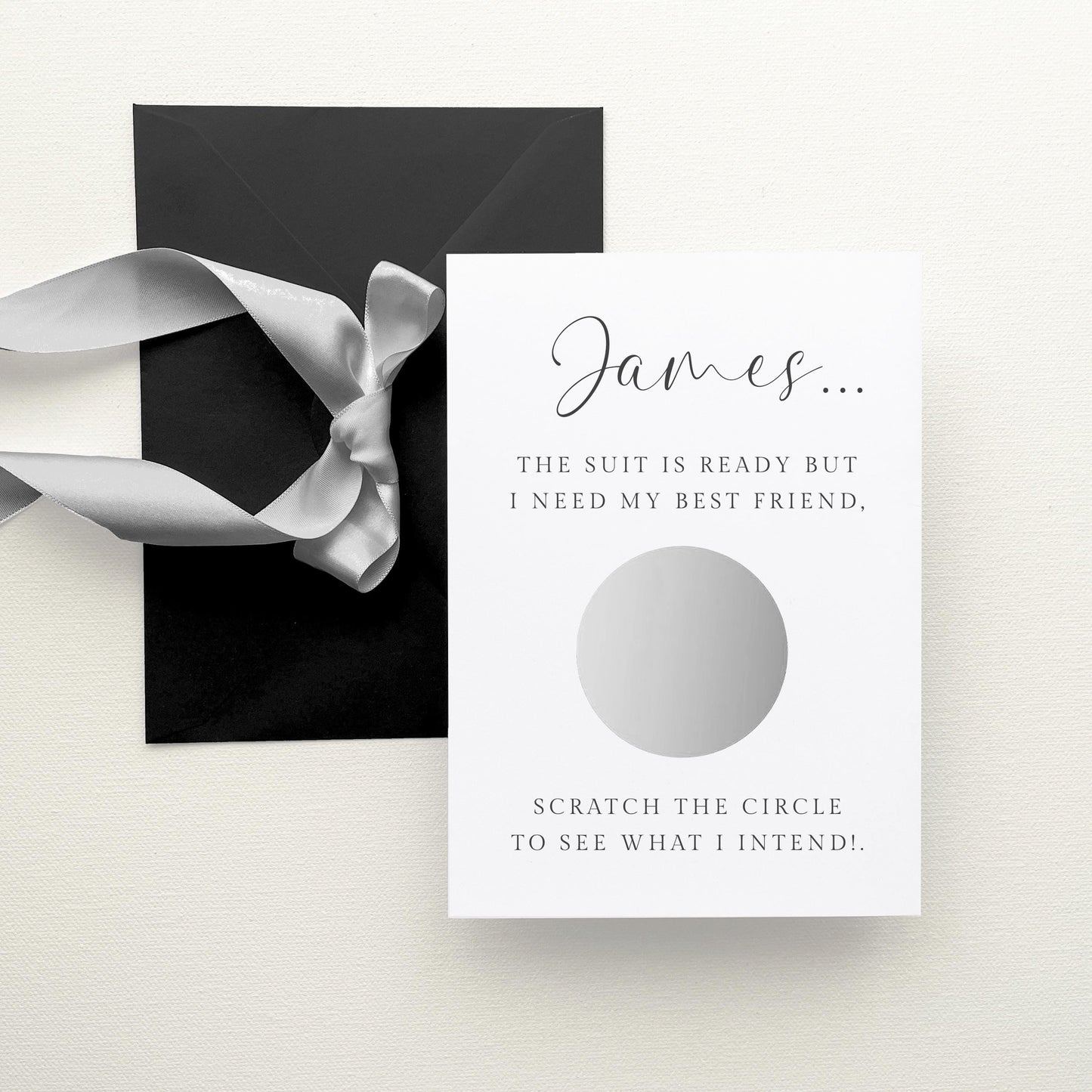 Will You Be My Best Man Scratch Card Personalised, Silver Circle