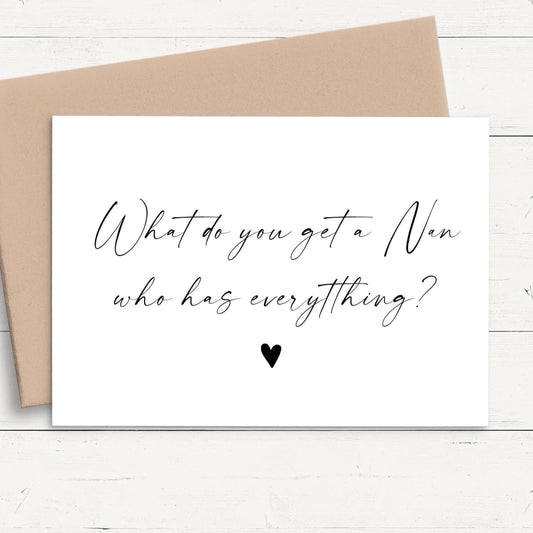 a card with a question written on it, along with a small heart symbol.