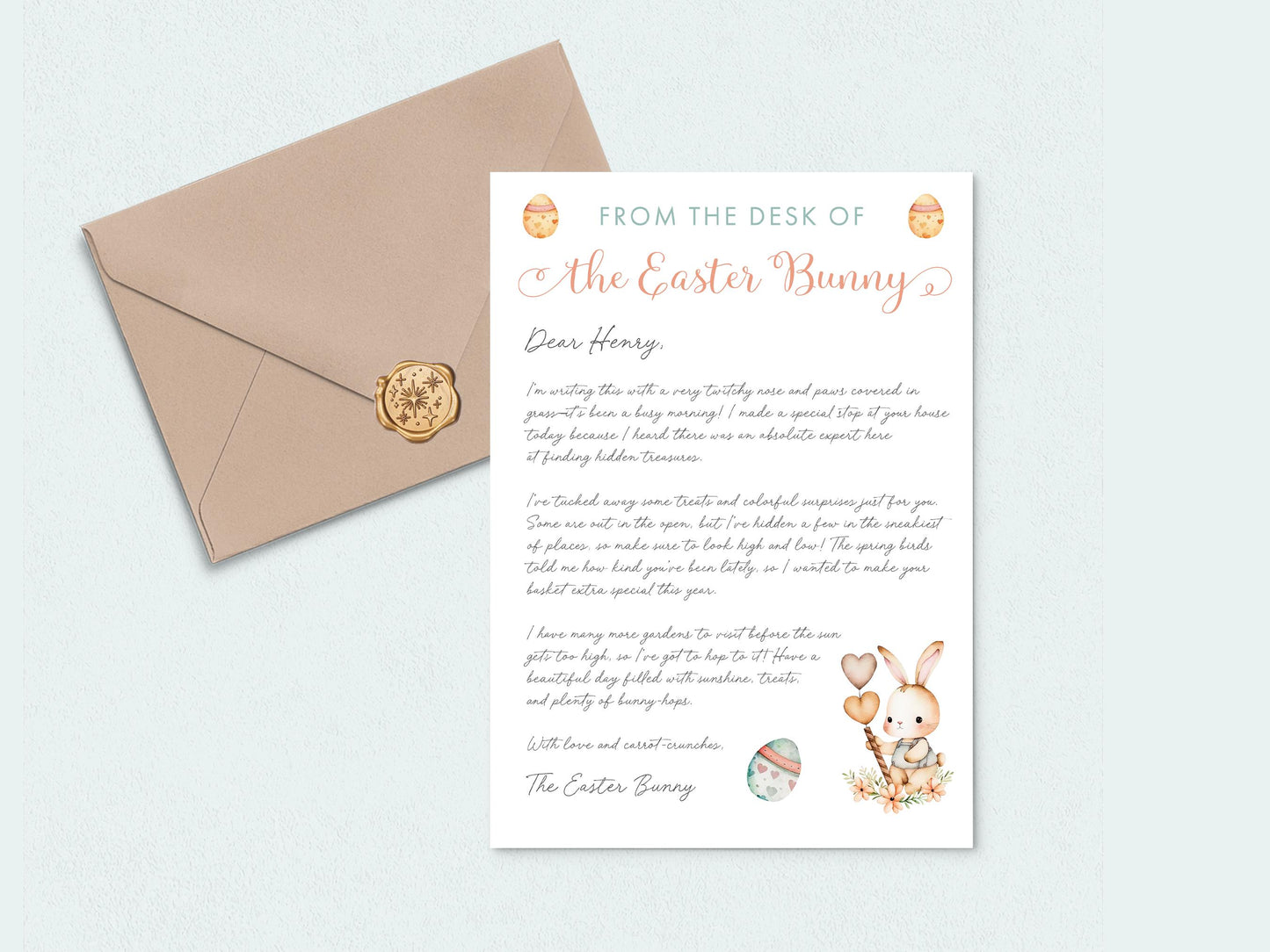 Kids Easter Certificate of Eggcellence Personalised, With Envelope & Gold Wax Seal