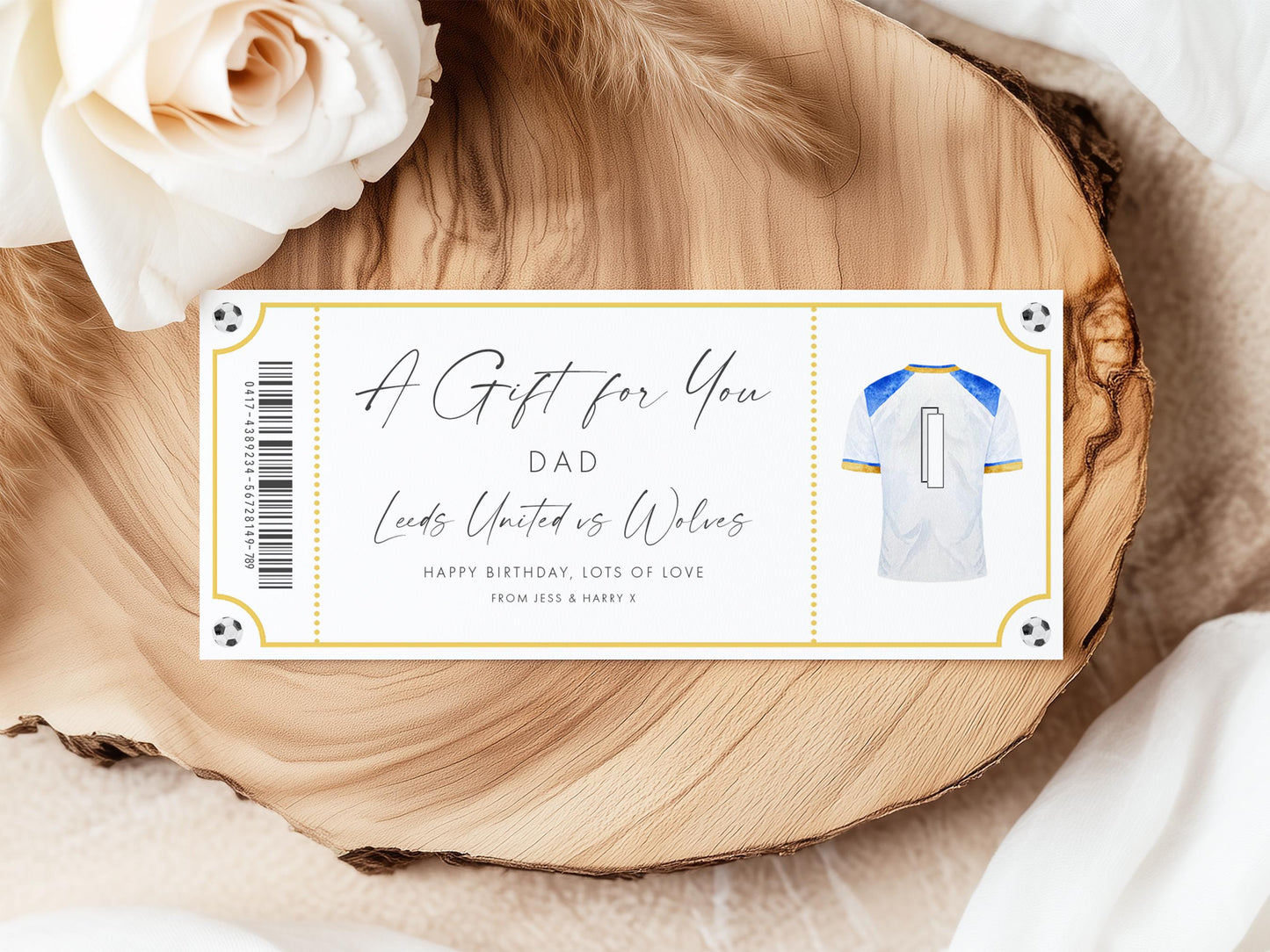 Custom Surprise Football Ticket Everton, Blue Shirt Design