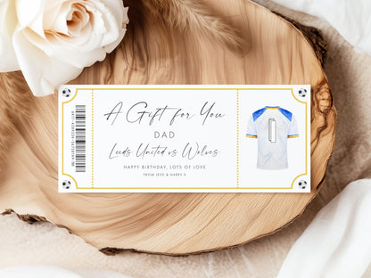 Custom Surprise Football Ticket Everton, Blue Shirt Design