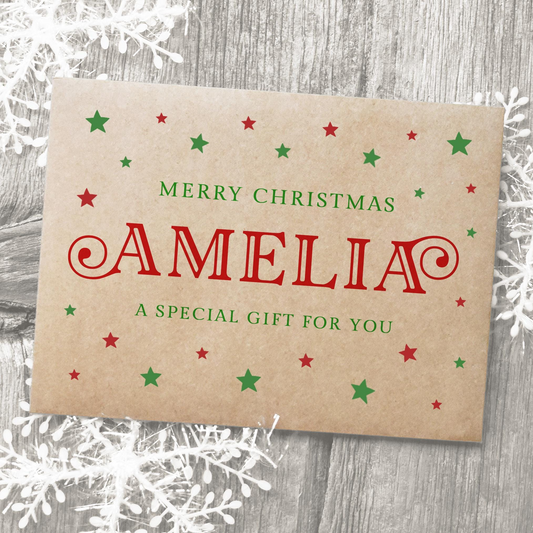 personalised christmas gift card envelope smooth matte 100gsm kraft brown paper