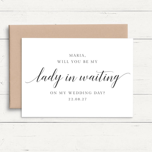 a wedding invitation card with a message for a bride-to-be.