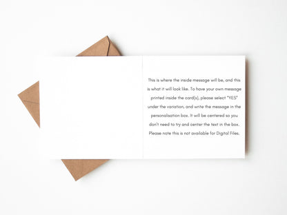 Cute Elephant Wedding Card, Personalised with Names