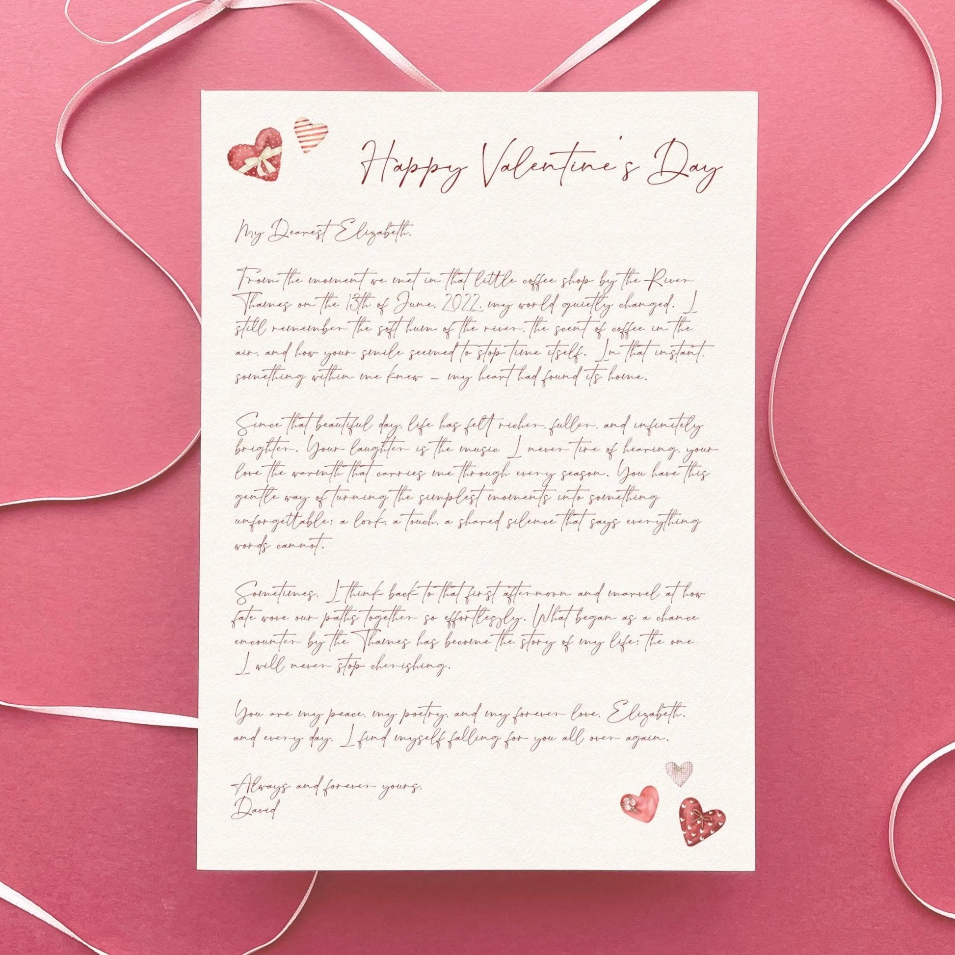 personalised happy valentines day love letter smooth matte paperstock kraft brown envelope with wax seal