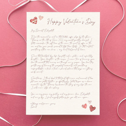 personalised happy valentines day love letter smooth matte paperstock kraft brown envelope with wax seal