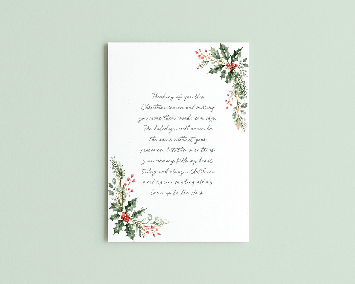 Personalised Christmas Grave Card Daughter, 12 x 16.5cm With Holder Stake