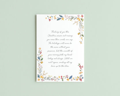 Personalised Christmas Grave Card Nan, 12 x 16.5cm With Holder Stake