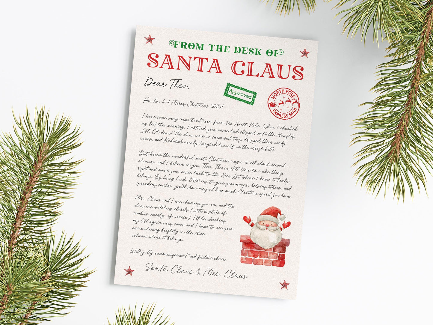 Personalised Letter from Santa Naughty List Certificate