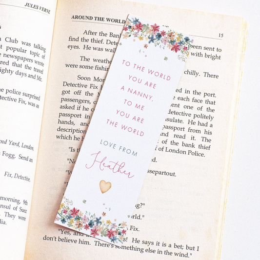 to me you are the world floral bookmark for mum smooth white matte cardstock