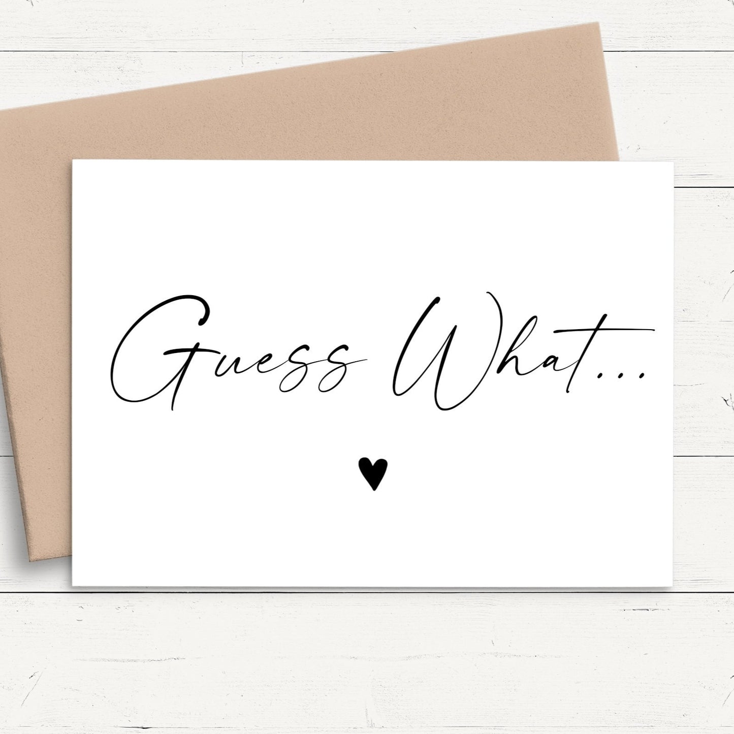guess what pregnancy announcement cards pack family friends personalised matte white cardstock kraft brown envelope