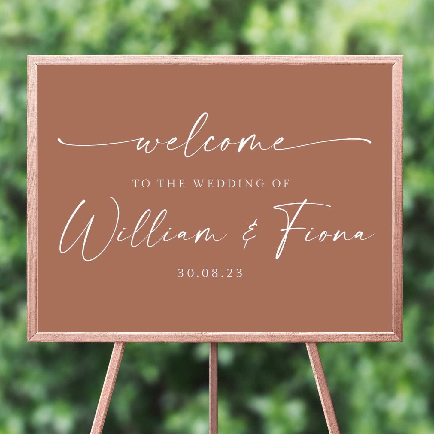 Wedding Reception Welcome Sign Customised, Terracotta Design