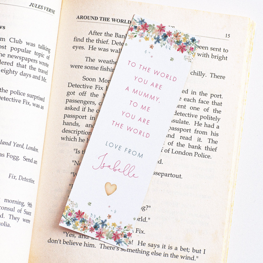 to me you are the world floral bookmark for nanny smooth white matte cardstock