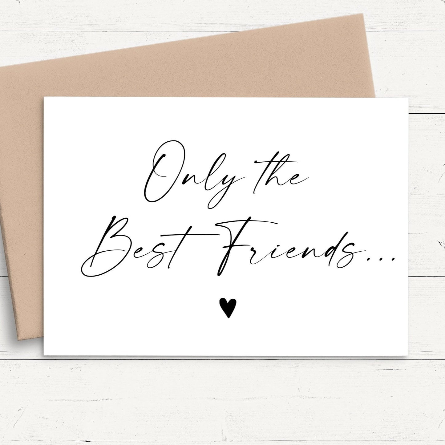 only the best friends get promoted to auntie baby announcement card personalised matte white cardstock kraft brown envelope