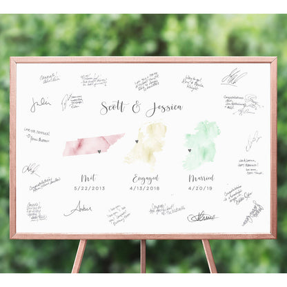 personalised maps wedding guestbook poster alternative unframed matte smooth white paperstock