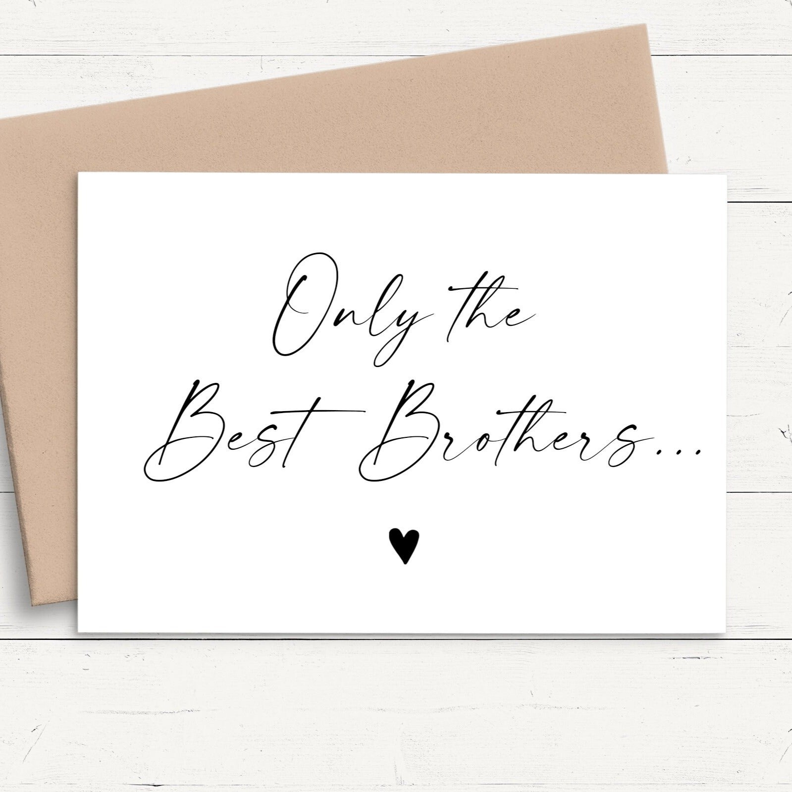 only the best brothers get promoted to uncle pregnancy announcement card personalised matte white cardstock kraft brown envelope