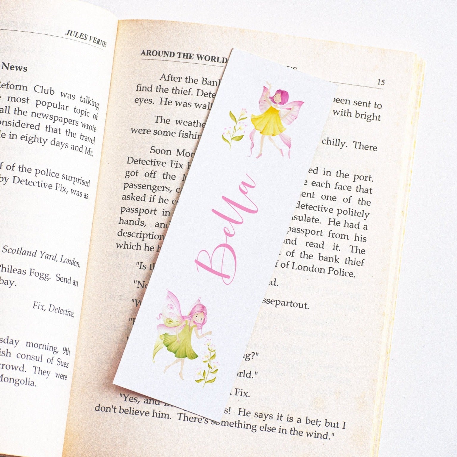 watercolour fairy bookmark for girls personalised matte smooth white cardstock