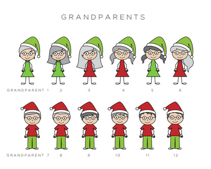 Christmas Stick Figure Family Prints