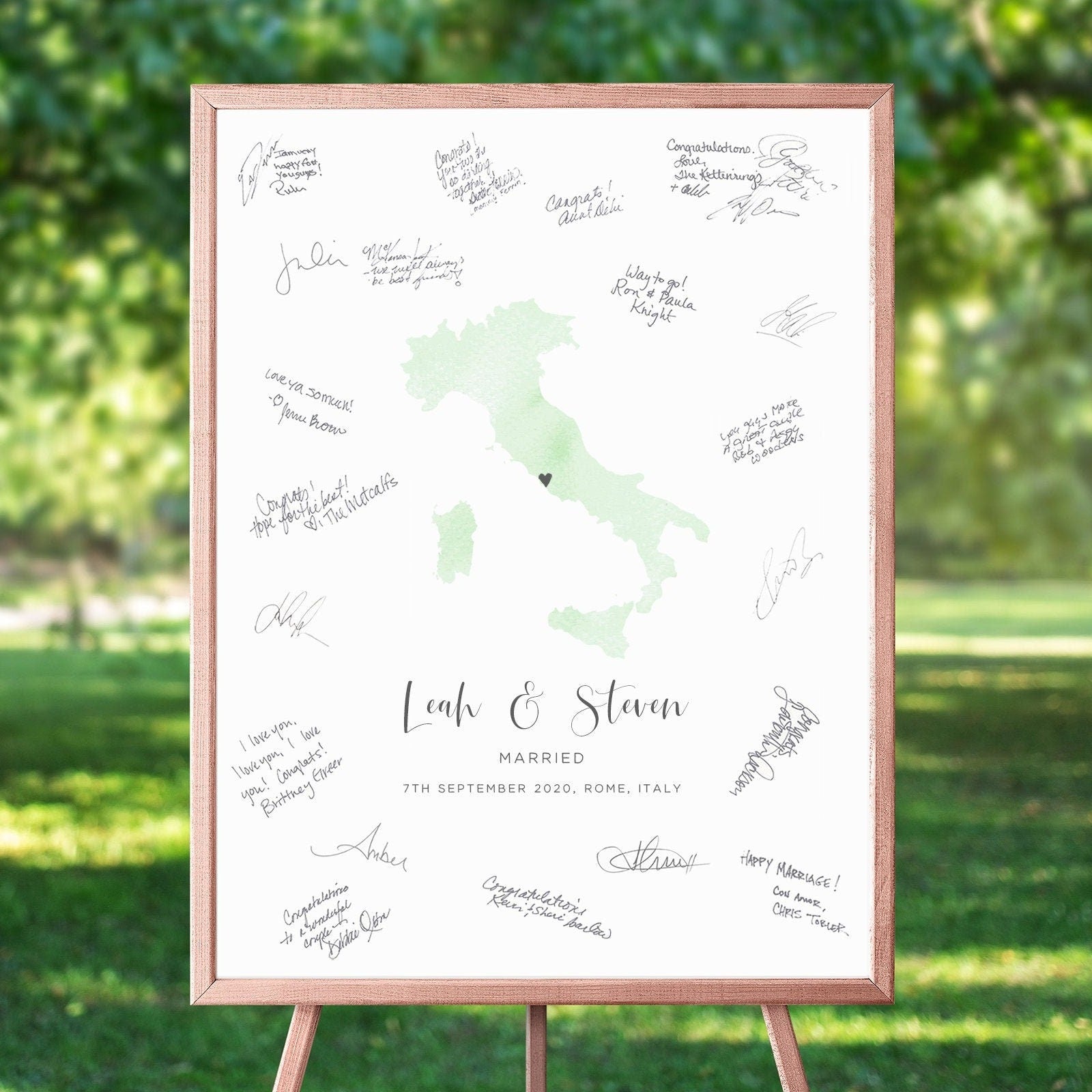 personalized watercolour map wedding guestbook print unframed matte smooth white paperstock
