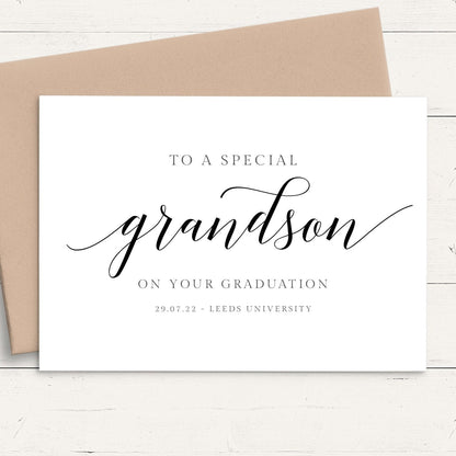 Personalized Graduation Cards for Grandson, Minimalist Design
