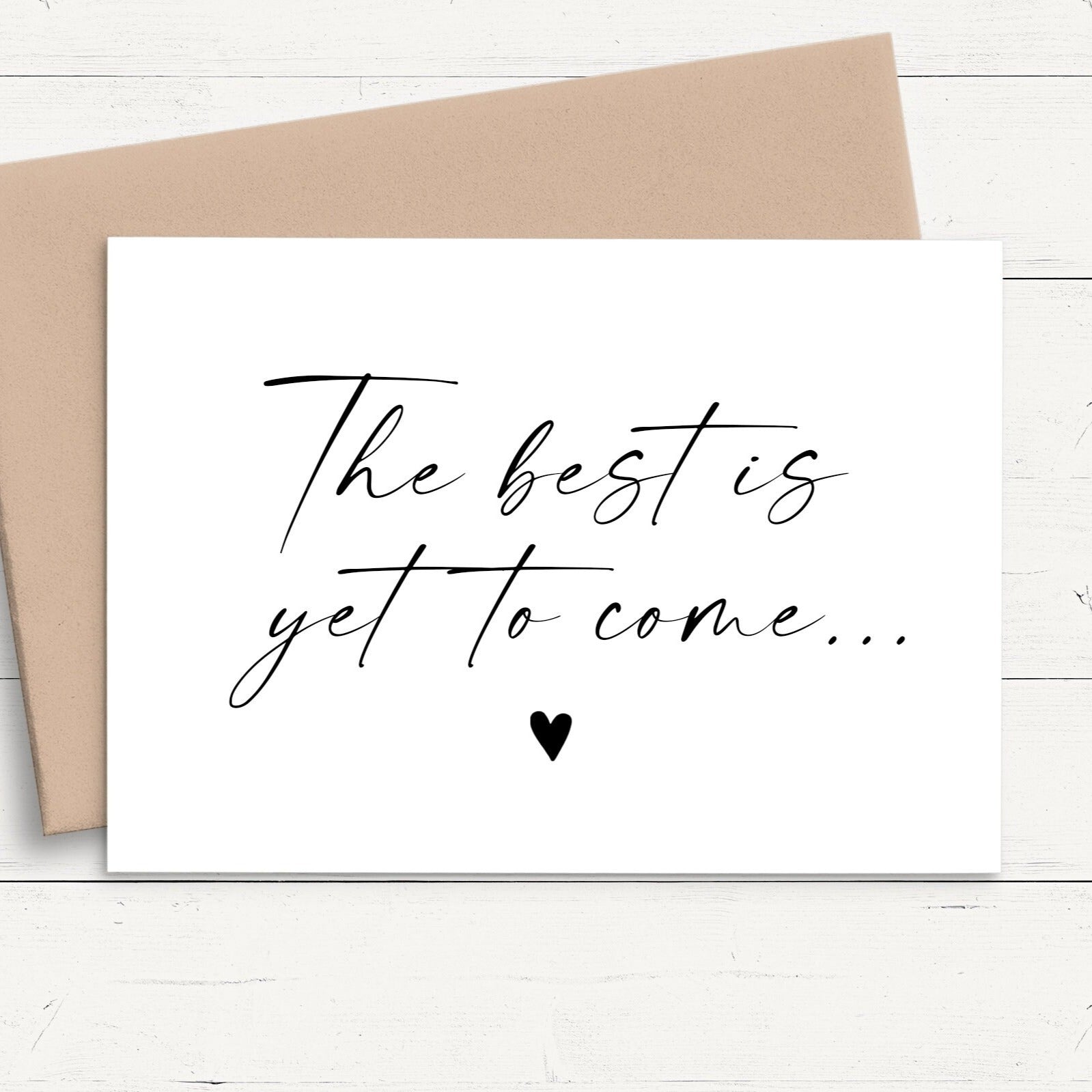 the best is yet to come pregnancy announcement cards multipack family personalised matte white cardstock kraft brown envelope