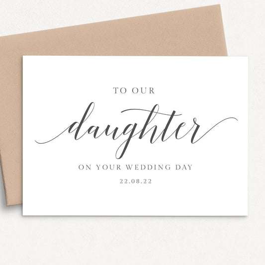 Special Wedding Cards for Daughter, Personalised with Name & Date