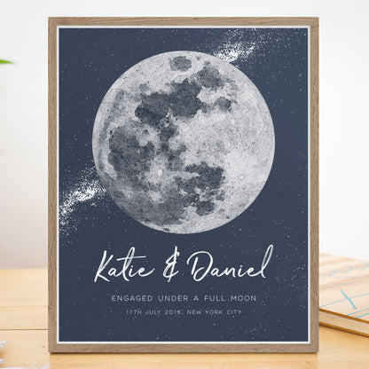 Watercolour Moon Phase Prints, Customised by Date and Location