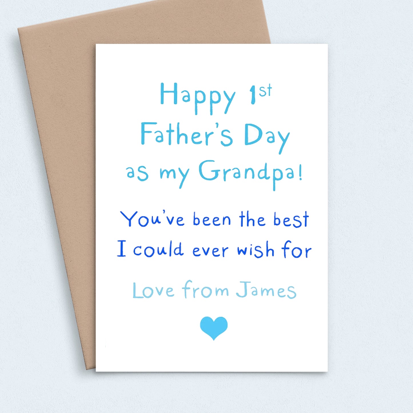 First Fathers Day Cards for Grandpa, Personalised from Baby